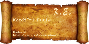 Kozári Eutim névjegykártya